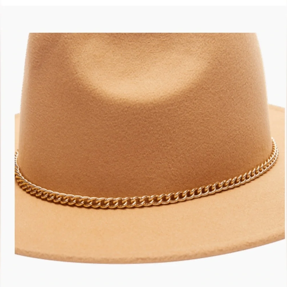 SUMMER & ROSE Fedora with Chain Camel Color - NWT